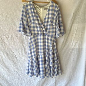 Gingham wrap dress